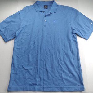 NIKE Blue Embroidered Logo Golf Polo Shirt